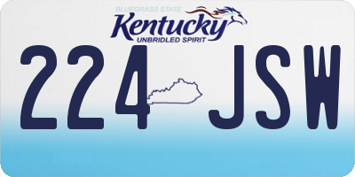 KY license plate 224JSW