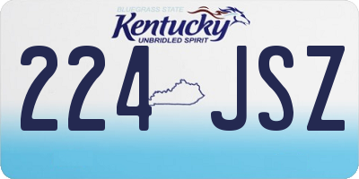 KY license plate 224JSZ