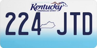 KY license plate 224JTD