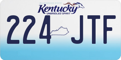KY license plate 224JTF