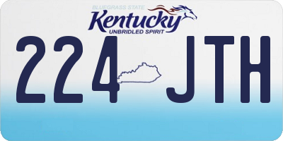 KY license plate 224JTH