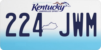 KY license plate 224JWM