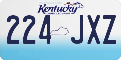 KY license plate 224JXZ