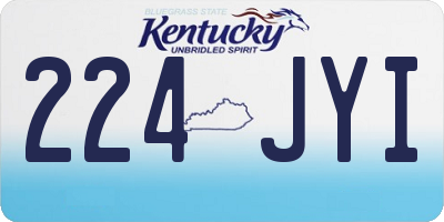 KY license plate 224JYI