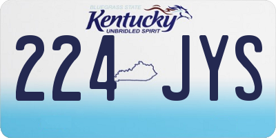 KY license plate 224JYS