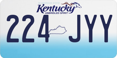 KY license plate 224JYY