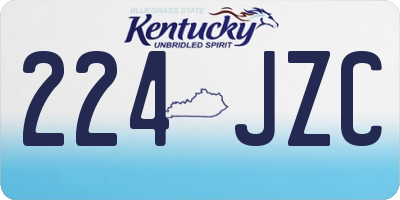 KY license plate 224JZC