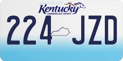 KY license plate 224JZD