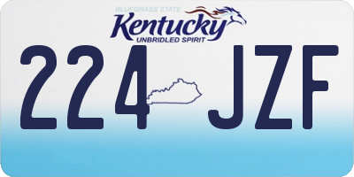 KY license plate 224JZF