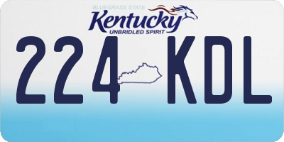 KY license plate 224KDL