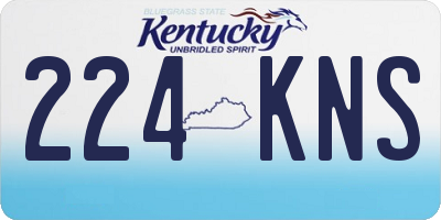 KY license plate 224KNS