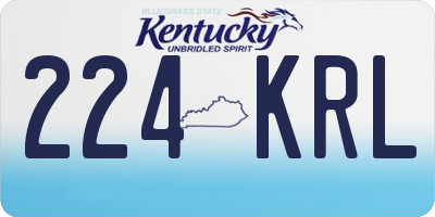 KY license plate 224KRL