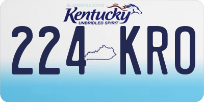 KY license plate 224KRO