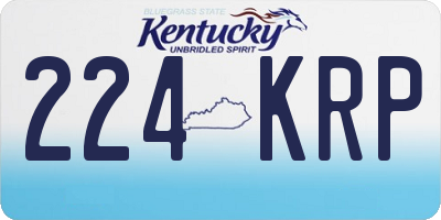 KY license plate 224KRP