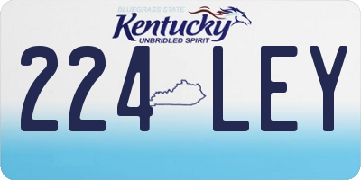 KY license plate 224LEY