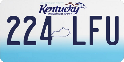 KY license plate 224LFU