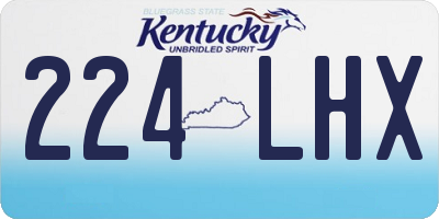 KY license plate 224LHX