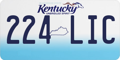 KY license plate 224LIC