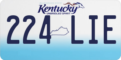KY license plate 224LIE