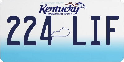 KY license plate 224LIF