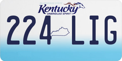 KY license plate 224LIG