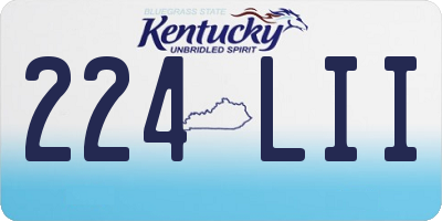 KY license plate 224LII