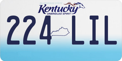KY license plate 224LIL