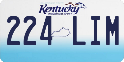 KY license plate 224LIM