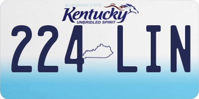KY license plate 224LIN