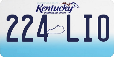 KY license plate 224LIO