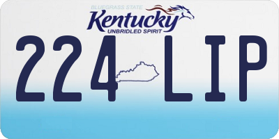 KY license plate 224LIP
