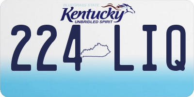 KY license plate 224LIQ