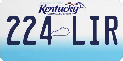 KY license plate 224LIR