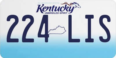 KY license plate 224LIS