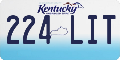 KY license plate 224LIT