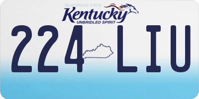 KY license plate 224LIU