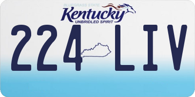 KY license plate 224LIV