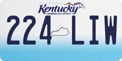 KY license plate 224LIW