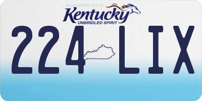 KY license plate 224LIX