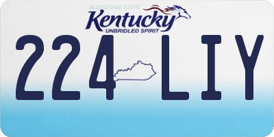 KY license plate 224LIY