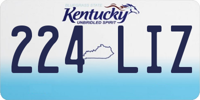 KY license plate 224LIZ