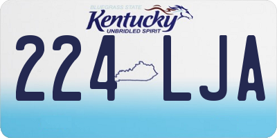 KY license plate 224LJA