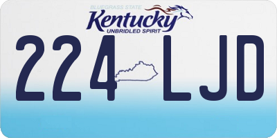 KY license plate 224LJD