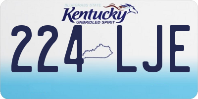 KY license plate 224LJE