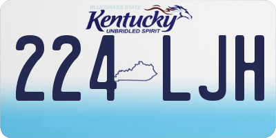 KY license plate 224LJH