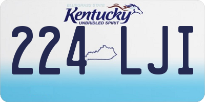 KY license plate 224LJI