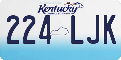 KY license plate 224LJK