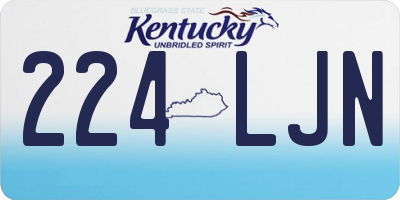 KY license plate 224LJN