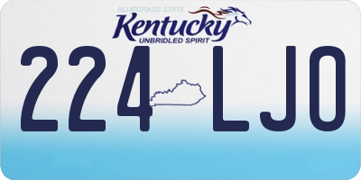 KY license plate 224LJO