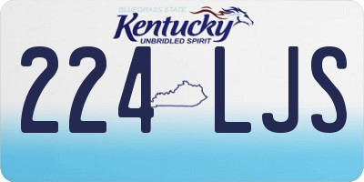 KY license plate 224LJS